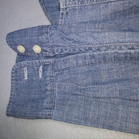 J.Crew Button Up Long Sleeve Denim Style Top Women's Size M - Picture 4 of 6